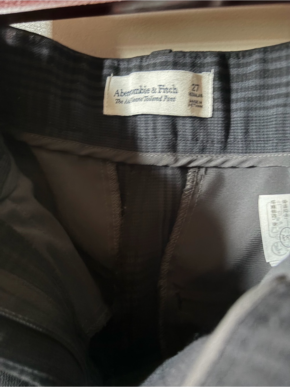 Abercrombie & Fitch Men's Dark Gray Pinstripe Dress Pants